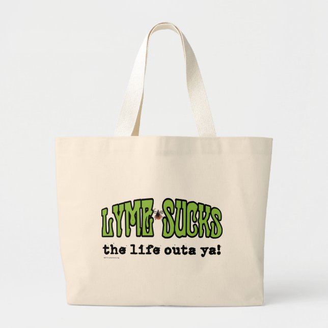 Lyme Sucks Large Tote Bag (Front)