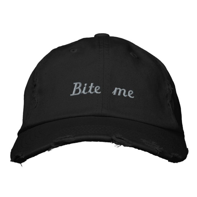 Lyme_Ticked Black Teal Bite Me Hat - Kendelle (Front)