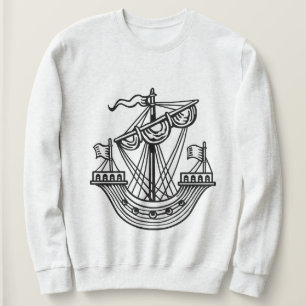 Lymphad (Heraldic Ship) - Black T-Shirt Sweatshirt