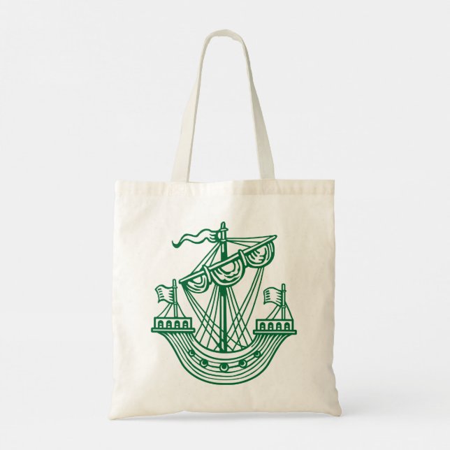 Lymphad (Heraldic Ship) - Forest Green Tote Bag (Back)