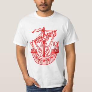 Lymphad (Heraldic Ship) - Red T-Shirt