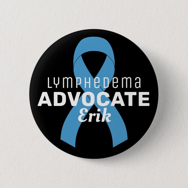 Lymphedema Advocate Ribbon Black Button (Front)
