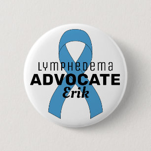 Lymphedema Advocate Ribbon White Button