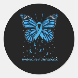 Lymphedema Awareness Butterfly Classic Round Sticker