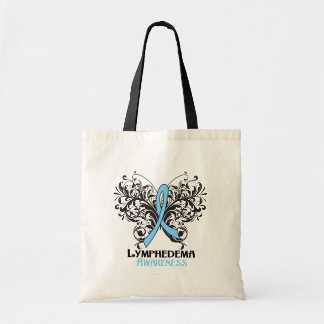 Lymphedema Awareness Butterfly Tote Bag (Front)