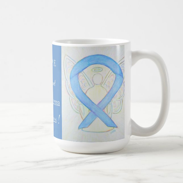 Lymphedema Awareness Ribbon Angel Mug (Right)