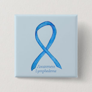 Lymphedema Awareness Ribbon Custom Art Pin