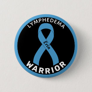 Lymphedema Warrior Ribbon Black Button