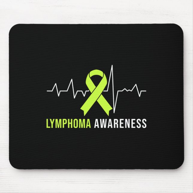 Lymphoma Awareness Heartbeat  Mouse Mat (Front)