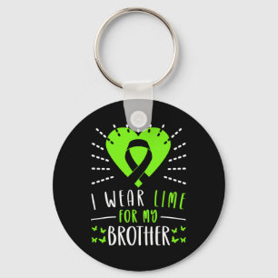 Lymphoma Awareness I Wear Lime For My Brother Hear Key Ring
