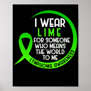 Lymphoma Awareness I Wear Lime For Someone I Wear Poster