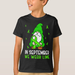 Lymphoma Awareness In September We Wear Lime Gnome T-Shirt