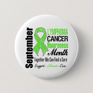 Lymphoma Awareness Month Distressed Ribbon 6 Cm Round Badge