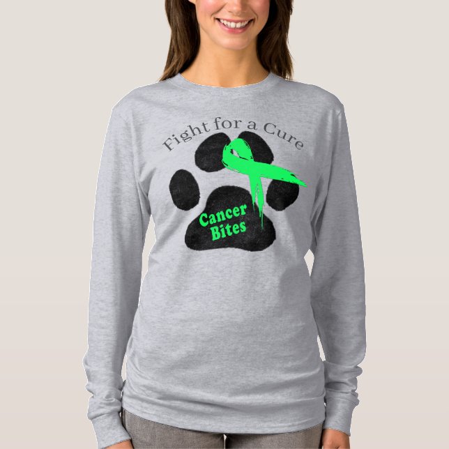 Lymphoma Awareness Paw Print Long Sleeve Shirt (Front)