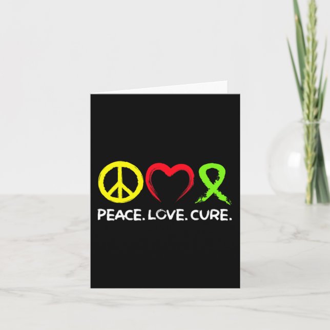 Lymphoma Awareness Peace Love Cure  Card (Front)