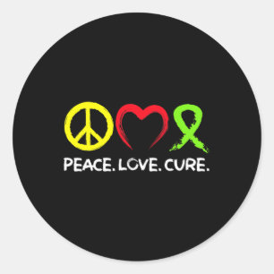 Lymphoma Awareness Peace Love Cure  Classic Round Sticker