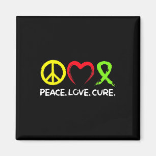 Lymphoma Awareness Peace Love Cure Magnet