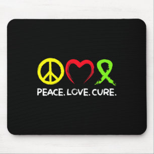 Lymphoma Awareness Peace Love Cure Mouse Mat