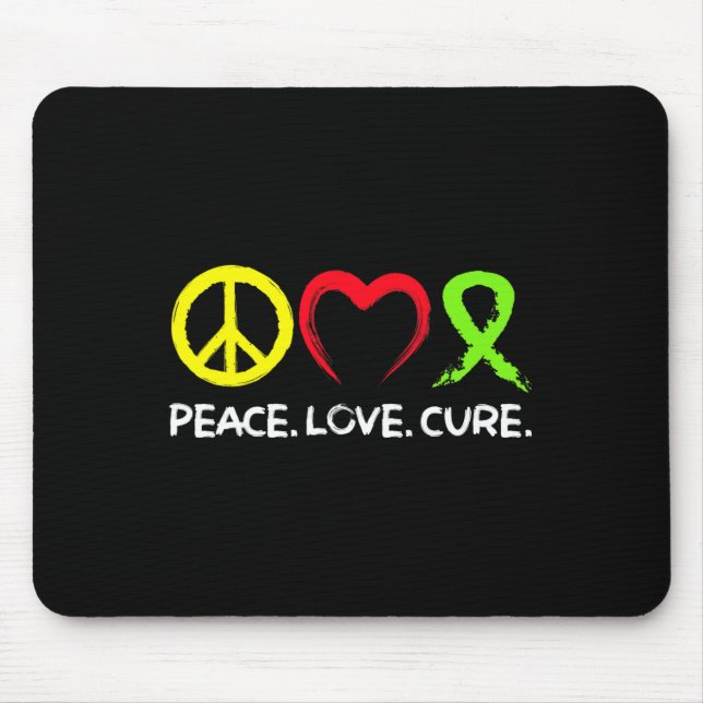 Lymphoma Awareness Peace Love Cure  Mouse Mat (Front)