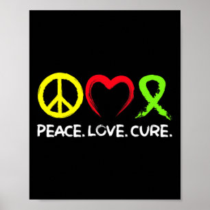 Lymphoma Awareness Peace Love Cure  Poster