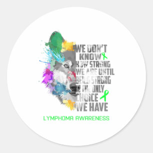 Lymphoma Awareness Ribbon Support Gifts Classic Round Sticker