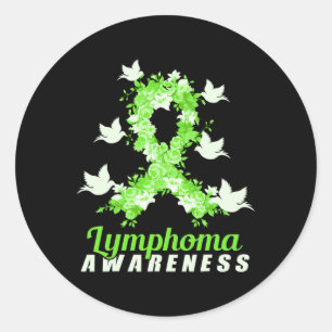 Lymphoma Awareness Support Birds Classic Round Sticker