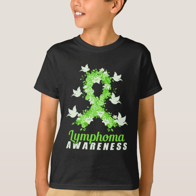 Lymphoma Awareness Support Birds  T-Shirt (Front)