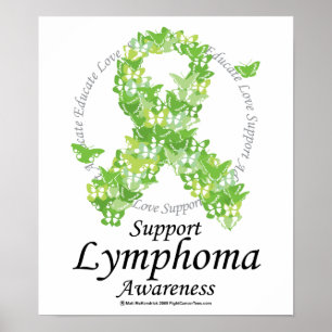 Lymphoma Butterfly Ribbon Poster