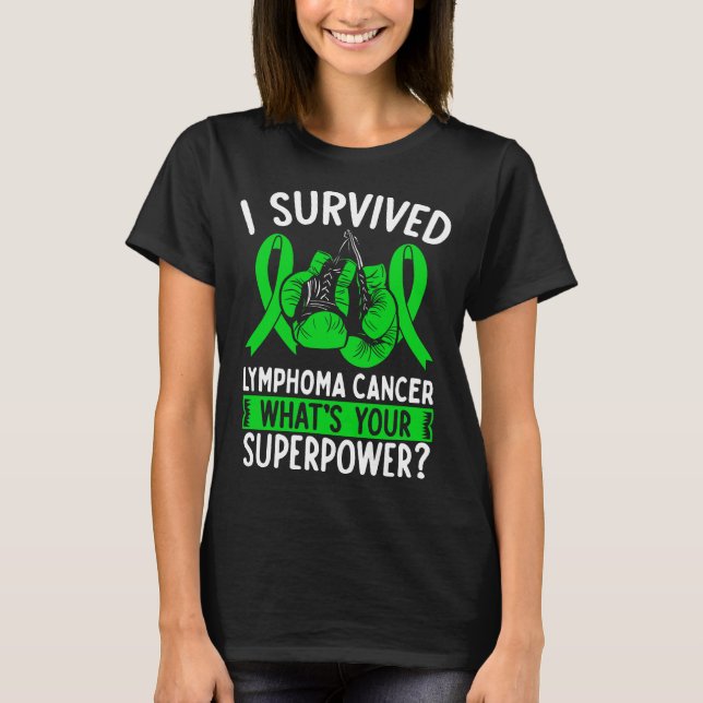 Lymphoma Cancer Awareness Ribbon Cancer Survivor T-Shirt (Front)