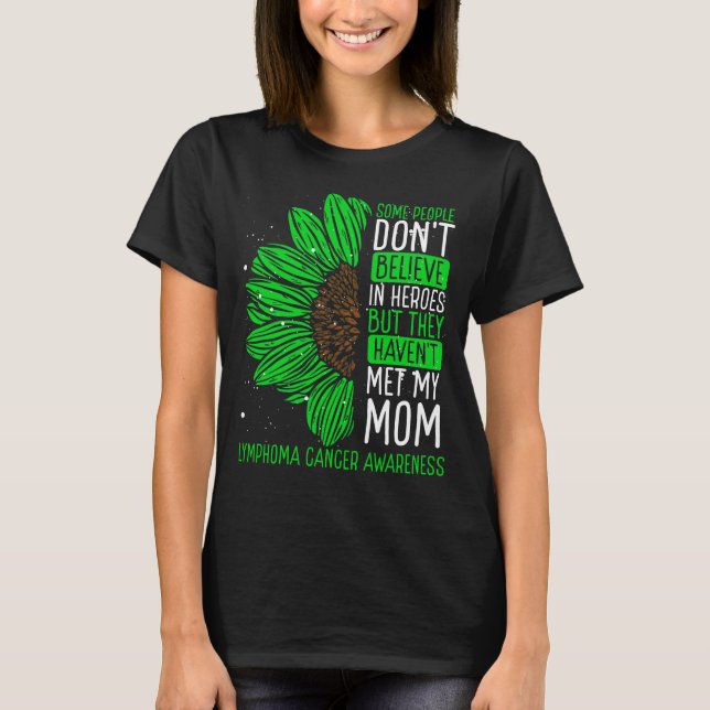 Lymphoma Cancer Awareness Ribbon Mum Warrior T-Shirt (Front)