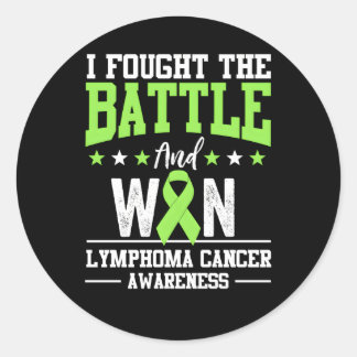 Lymphoma Cancer Awareness Survivor Lime Green Ribb Classic Round Sticker