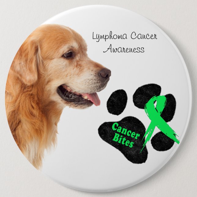 Lymphoma Cancer in Dogs Awareness  Button (Front)