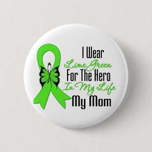 Lymphoma Cancer Ribbon My Hero My Mum 6 Cm Round Badge