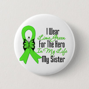 Lymphoma Cancer Ribbon My Hero My Sister 6 Cm Round Badge