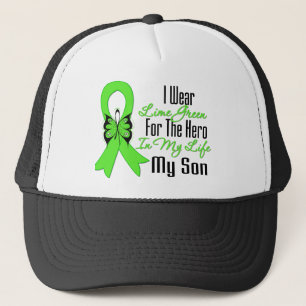 Lymphoma Cancer Ribbon My Hero My Son Trucker Hat