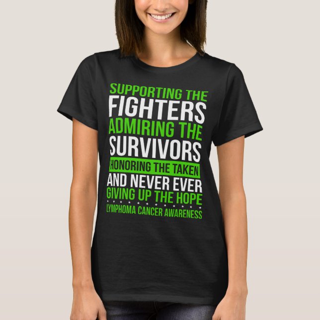 Lymphoma Cancer Survivor Lymphoma Cancer Ribbon T-Shirt (Front)