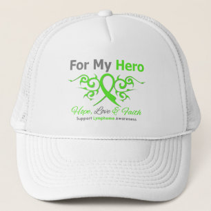 Lymphoma Cancer Tribal Ribbon Hero Trucker Hat