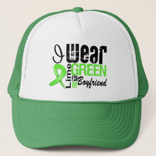 Lymphoma I Wear Lime Green Ribbon BOYFRIEND Trucker Hat