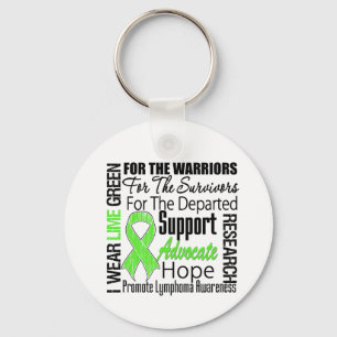 Lymphoma I Wear Lime Green Ribbon TRIBUTE Key Ring