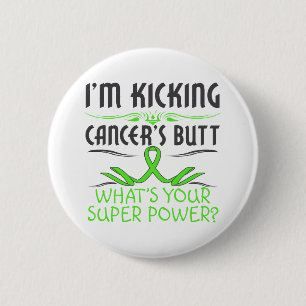 Lymphoma Kicking Cancer Butt Super Power 6 Cm Round Badge