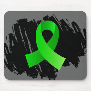 Lymphoma Lime Green Ribbon With Scribble Mouse Mat
