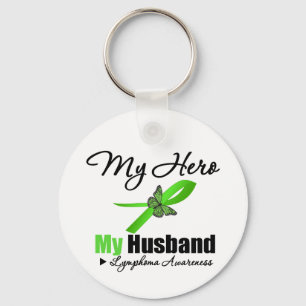 Lymphoma My Hero My Husband Key Ring