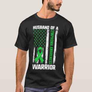 Lymphoma Suppor Husband Of A Warrior American Fla T-Shirt