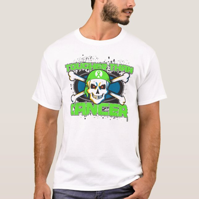 Lymphoma Tougher Than Cancer Skull T-Shirt (Front)
