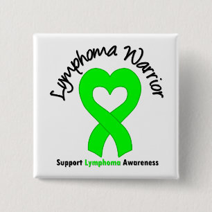 Lymphoma Warrior Heart 15 Cm Square Badge