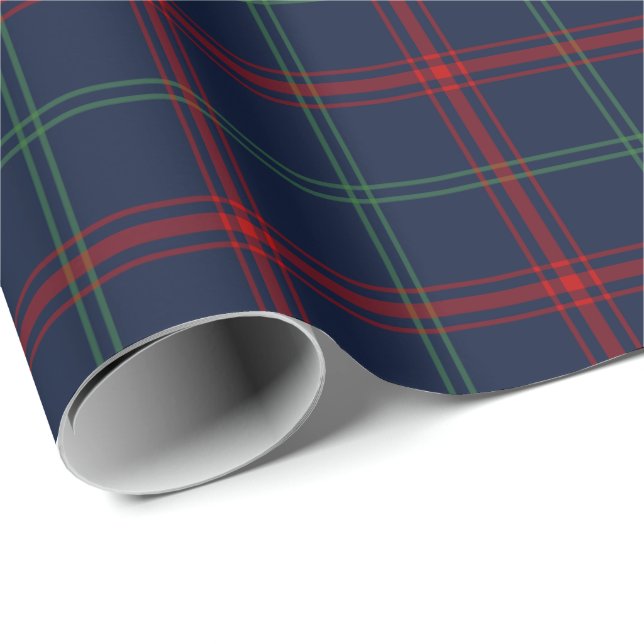 Lynch Clan Tartan Irish Plaid Pattern Wrapping Paper (Roll Corner)