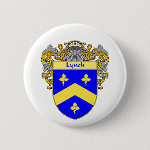 Lynch Coat of Arms (Mantled) 6 Cm Round Badge