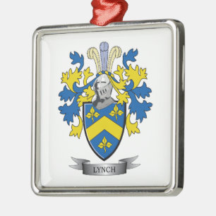 Lynch Coat of Arms Metal Tree Decoration