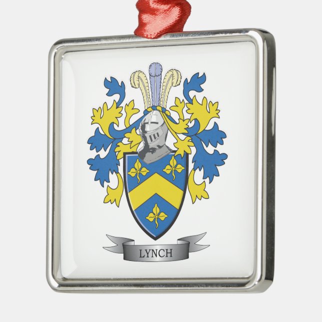 Lynch Coat of Arms Metal Tree Decoration (Left)