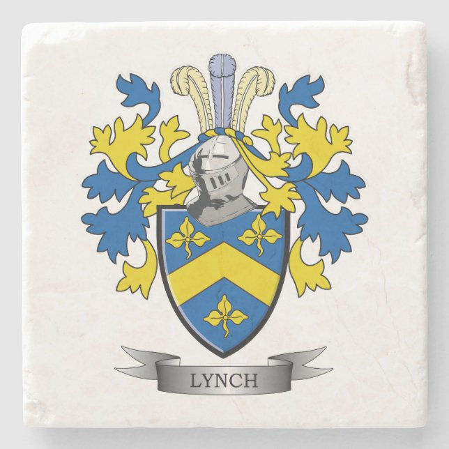 Lynch Coat of Arms Stone Coaster (Front)